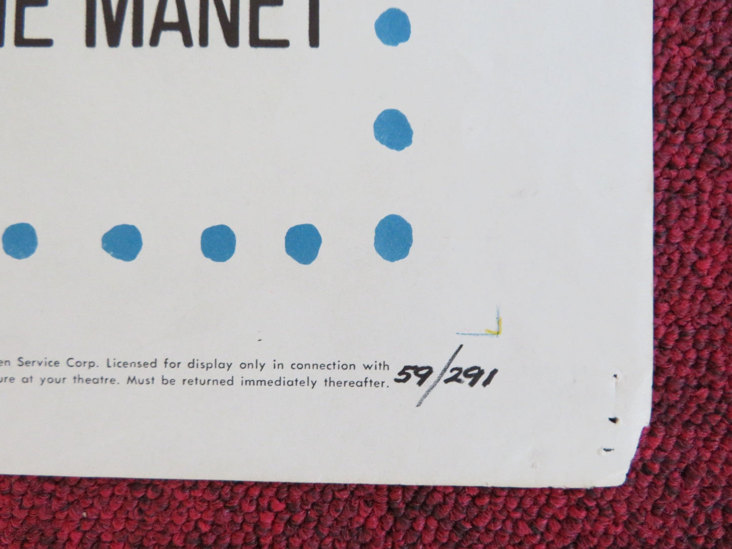 THE FLYING FONTAINES FOLDED US ONE SHEET POSTER MICHAEL CALLAN EVY NORLAND 1959 Rendezvous Cinema Movie posters