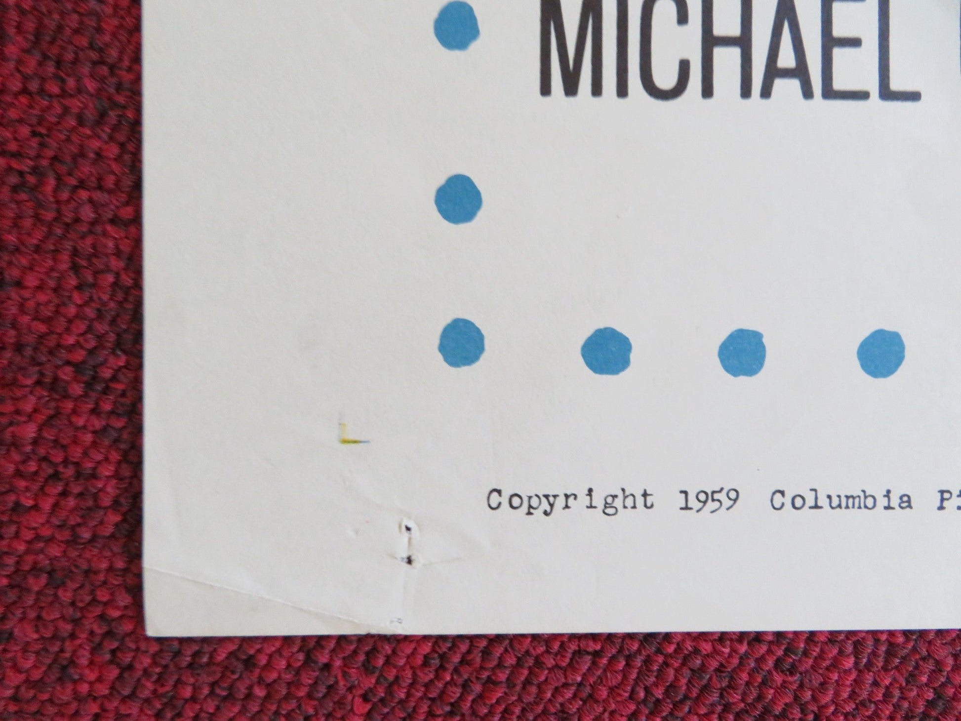 THE FLYING FONTAINES FOLDED US ONE SHEET POSTER MICHAEL CALLAN EVY NORLAND 1959 Rendezvous Cinema Movie posters