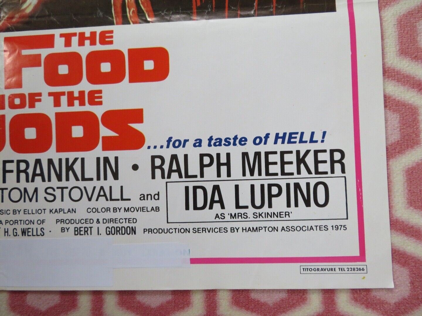 THE FOOD OF THE GODS LEBANESE (39"X 27.5") ROLLED POSTER H.G.WELLS 1976 - Rendezvous Cinema