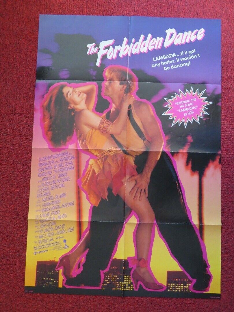THE FORBIDDEN DANCE FOLDED US ONE SHEET POSTER LAURA HARRING JEFF JAMES 1990 Movie posters