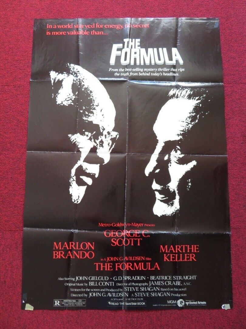 THE FORMULA FOLDED US ONE SHEET POSTER GEORGE C. SCOTT MARLON BRANDO 1980 Movie posters