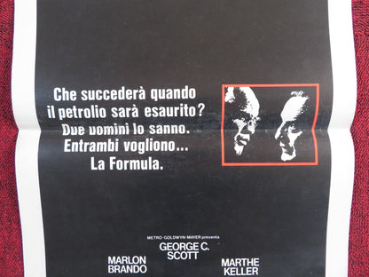 THE FORMULA ITALIAN LOCANDINA POSTER GEORGE C. SCOTT MARLON BRANDO 1981 Rendezvous Cinema Movie posters