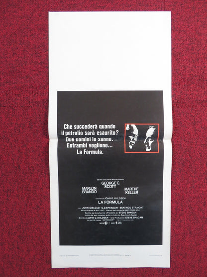 THE FORMULA ITALIAN LOCANDINA POSTER GEORGE C. SCOTT MARLON BRANDO 1981 Rendezvous Cinema Movie posters