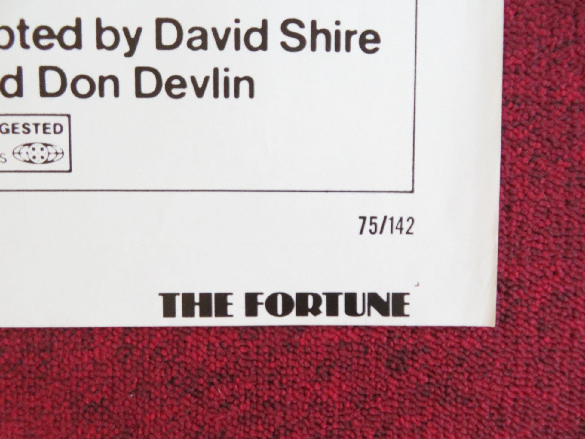 THE FORTUNE FOLDED US ONE SHEET POSTER JACK NICHOLSON WARREN BEATTY 1975 Rendezvous Cinema Movie posters