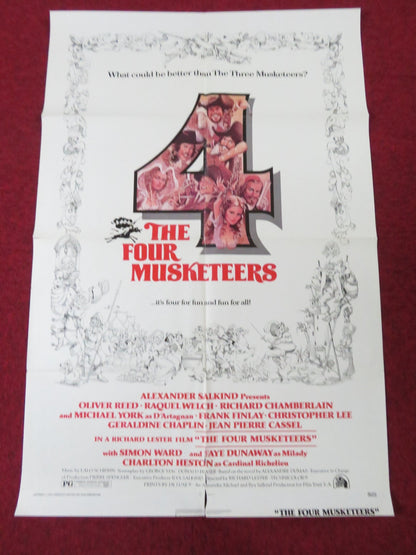 THE FOUR MUSKETEERS FOLDED US ONE SHEET POSTER OLIVER REED RAQUEL WELCH 1975 Rendezvous Cinema Movie posters