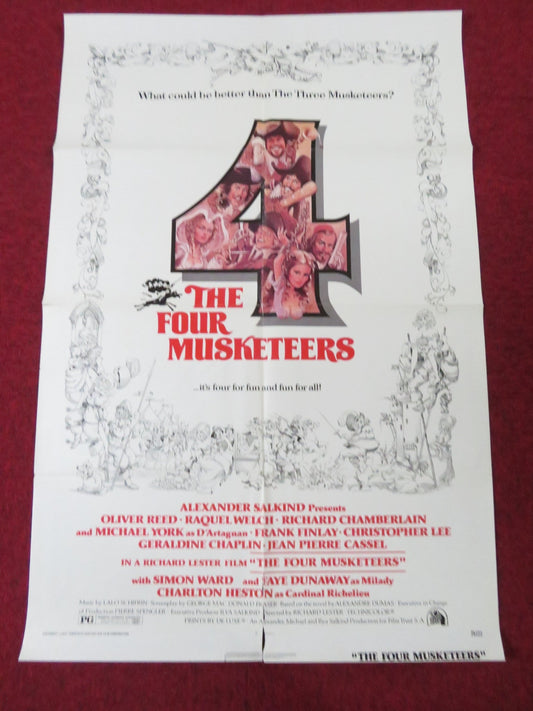THE FOUR MUSKETEERS FOLDED US ONE SHEET POSTER OLIVER REED RAQUEL WELCH 1975 Rendezvous Cinema Movie posters