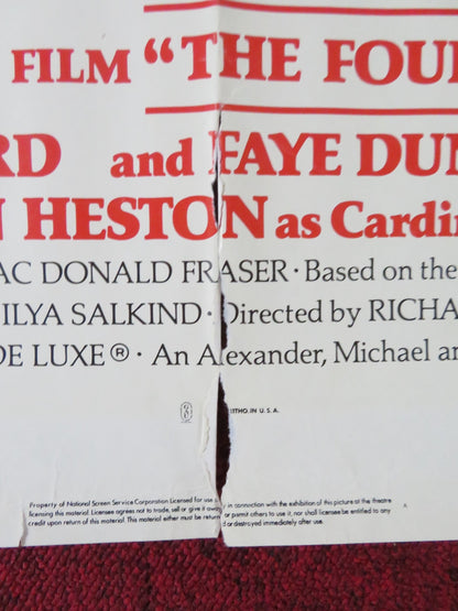 THE FOUR MUSKETEERS FOLDED US ONE SHEET POSTER OLIVER REED RAQUEL WELCH 1975 Rendezvous Cinema Movie posters