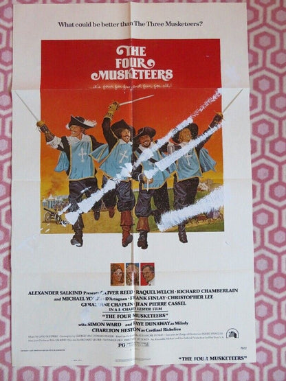 THE FOUR MUSKETEERS STYLE C FOLDED US ONE SHEET POSTER CHRISTOPHER LEE 1975 Movie posters