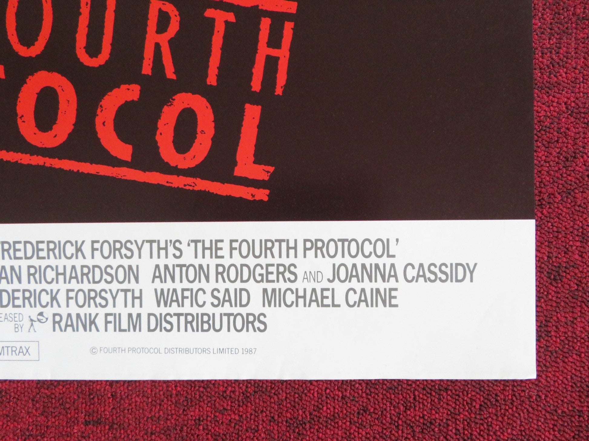 THE FOURTH PROTOCOL FOLDED US ONE SHEET POSTER MICHAEL CAINE PIERCE BROSNAN 1987 Rendezvous Cinema Movie posters