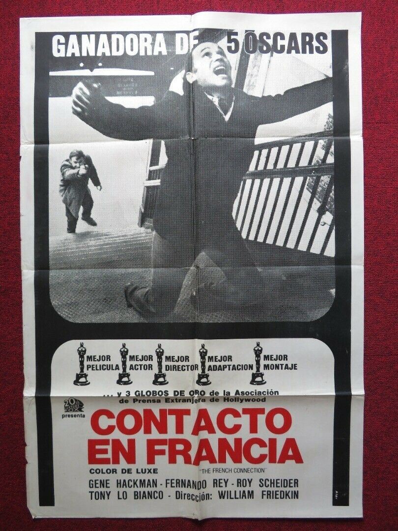 THE FRENCH CONNECTION FOLDED ARGENTINA POSTER GENE HACKMAN ROY SCHEIDER 1971 - Rendezvous Cinema