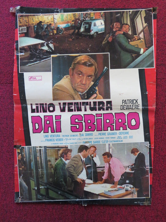 THE FRENCH DETECTIVE - A ITALIAN FOTOBUSTA POSTER LINO VENTURA P. DEWARE 1975 Rendezvous Cinema Movie posters