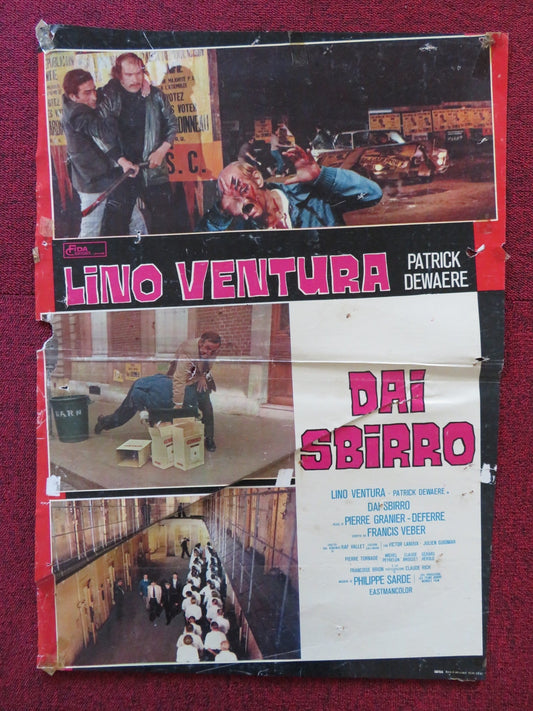 THE FRENCH DETECTIVE - C ITALIAN FOTOBUSTA POSTER LINO VENTURA P. DEWARE 1975 Rendezvous Cinema Movie posters