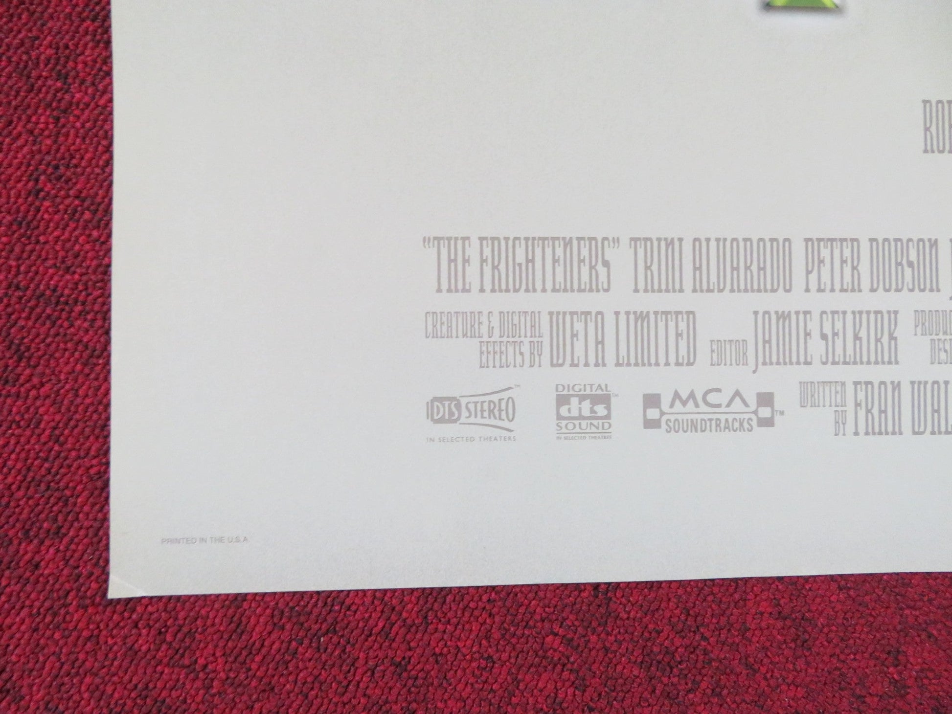 THE FRIGHTENERS FOLDED US ONE SHEET POSTER MICHAEL J.FOX TRINI ALUARADO 1996 Rendezvous Cinema Movie posters