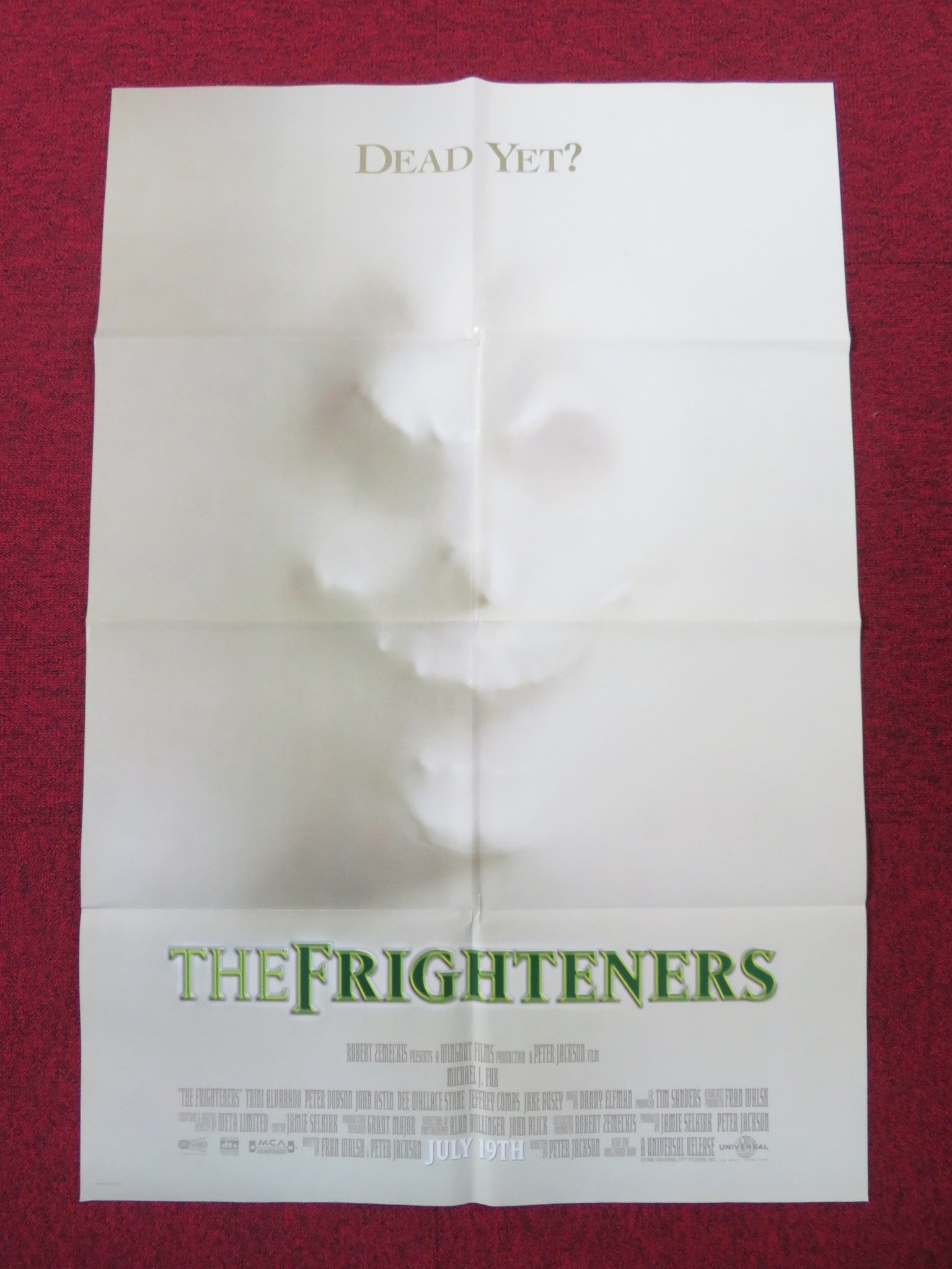 THE FRIGHTENERS FOLDED US ONE SHEET POSTER MICHAEL J.FOX TRINI ALUARADO 1996 Rendezvous Cinema Movie posters