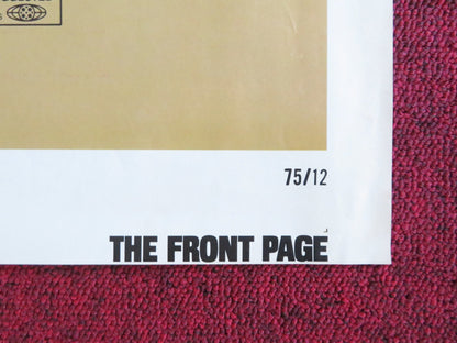 THE FRONT PAGE FOLDED US ONE SHEET POSTER JACK LEMMON WALTER MATTHAU 1974 Rendezvous Cinema Movie posters