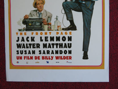 THE FRONT PAGE FRENCH (16" x 23.5") POSTER JACK LEMON WALTER MATTHAU 1974 Rendezvous Cinema Movie posters