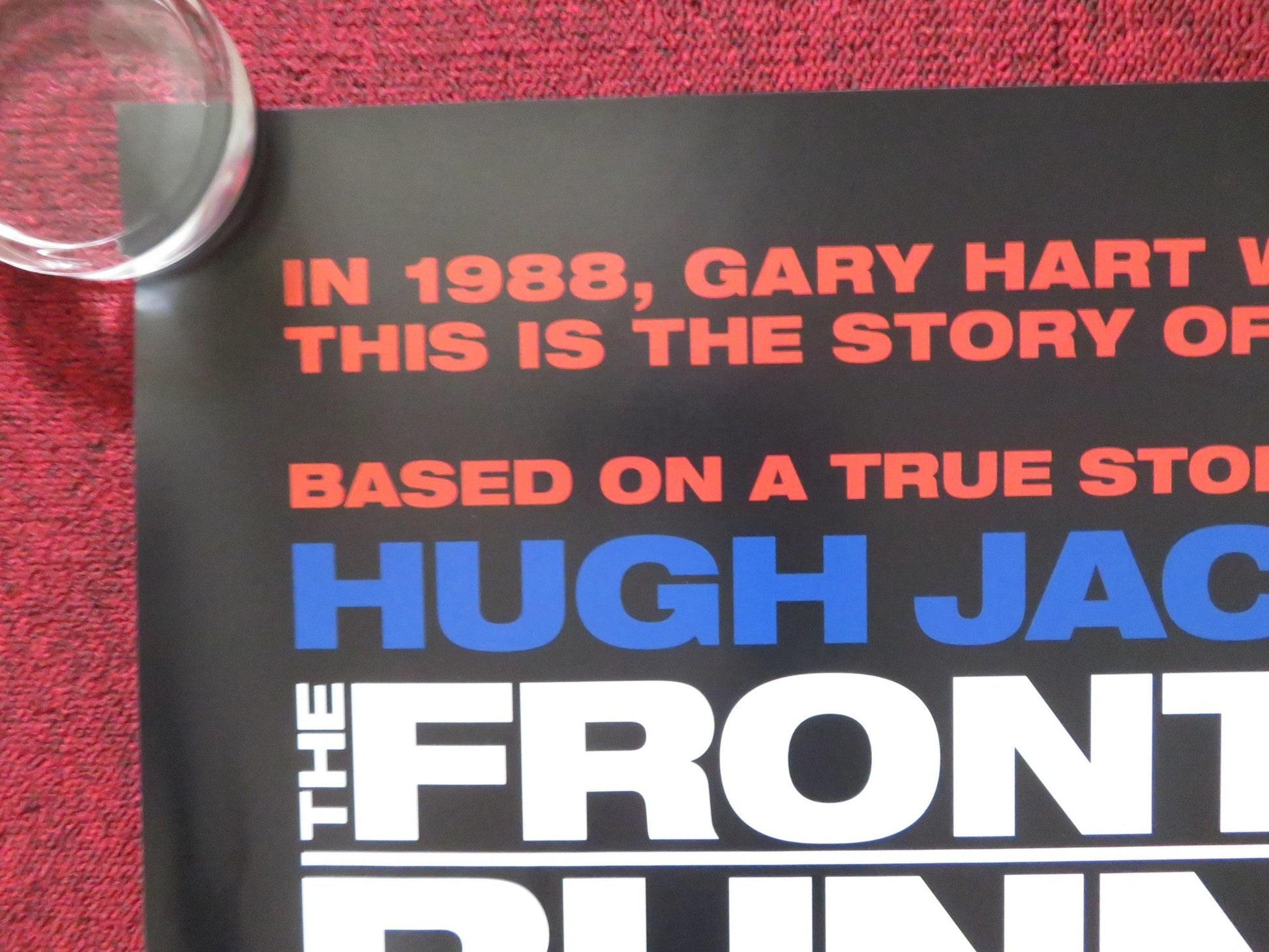 THE FRONT RUNNER UK QUAD ROLLED POSTER HUGH JACKMAN VERA FARMIGA 2018 Rendezvous Cinema Movie posters