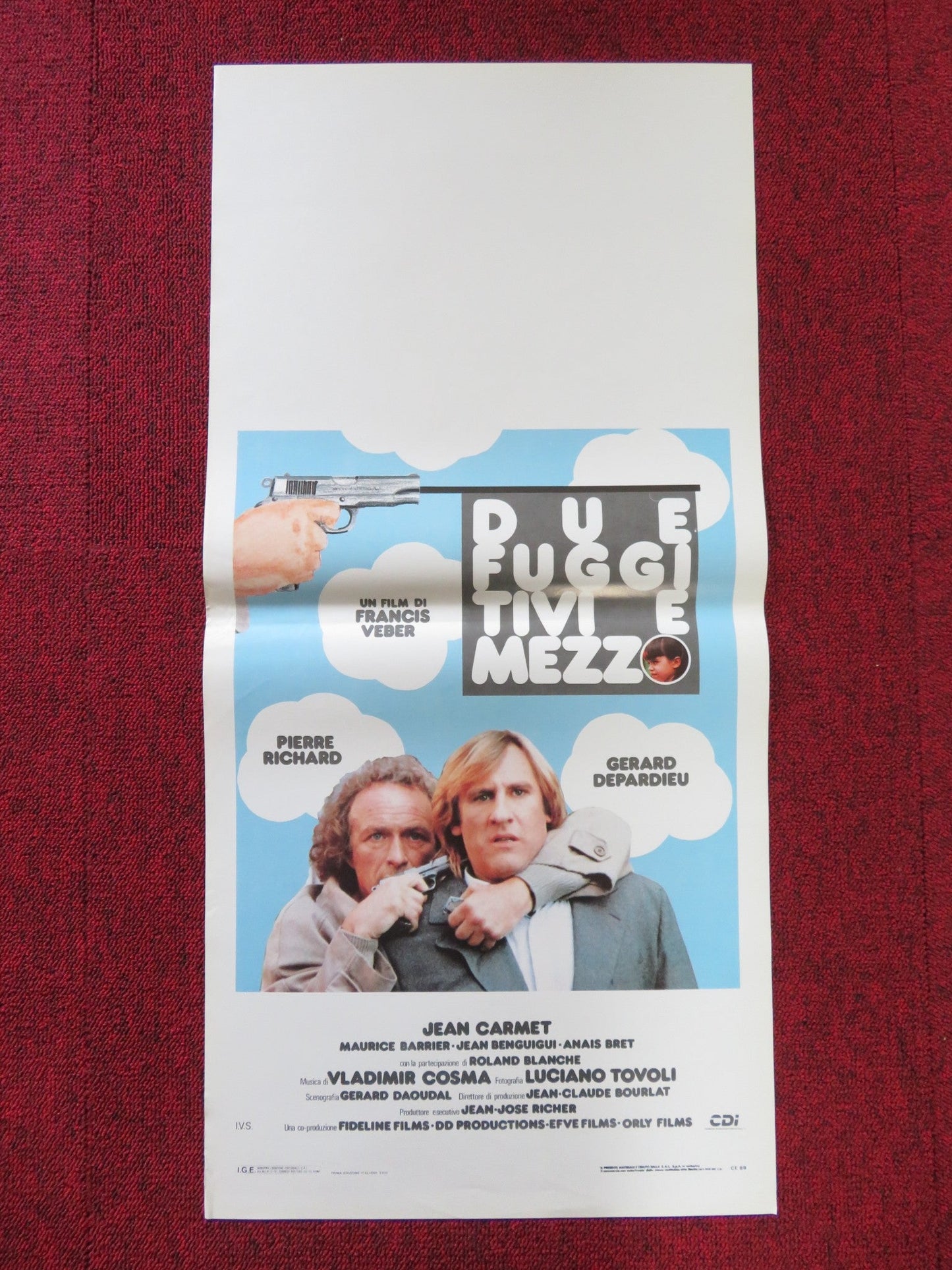THE FUGITIVES ITALIAN LOCANDINA POSTER PIERRE RICHARD GERARD DEPARDIEU 1986 Rendezvous Cinema Movie posters