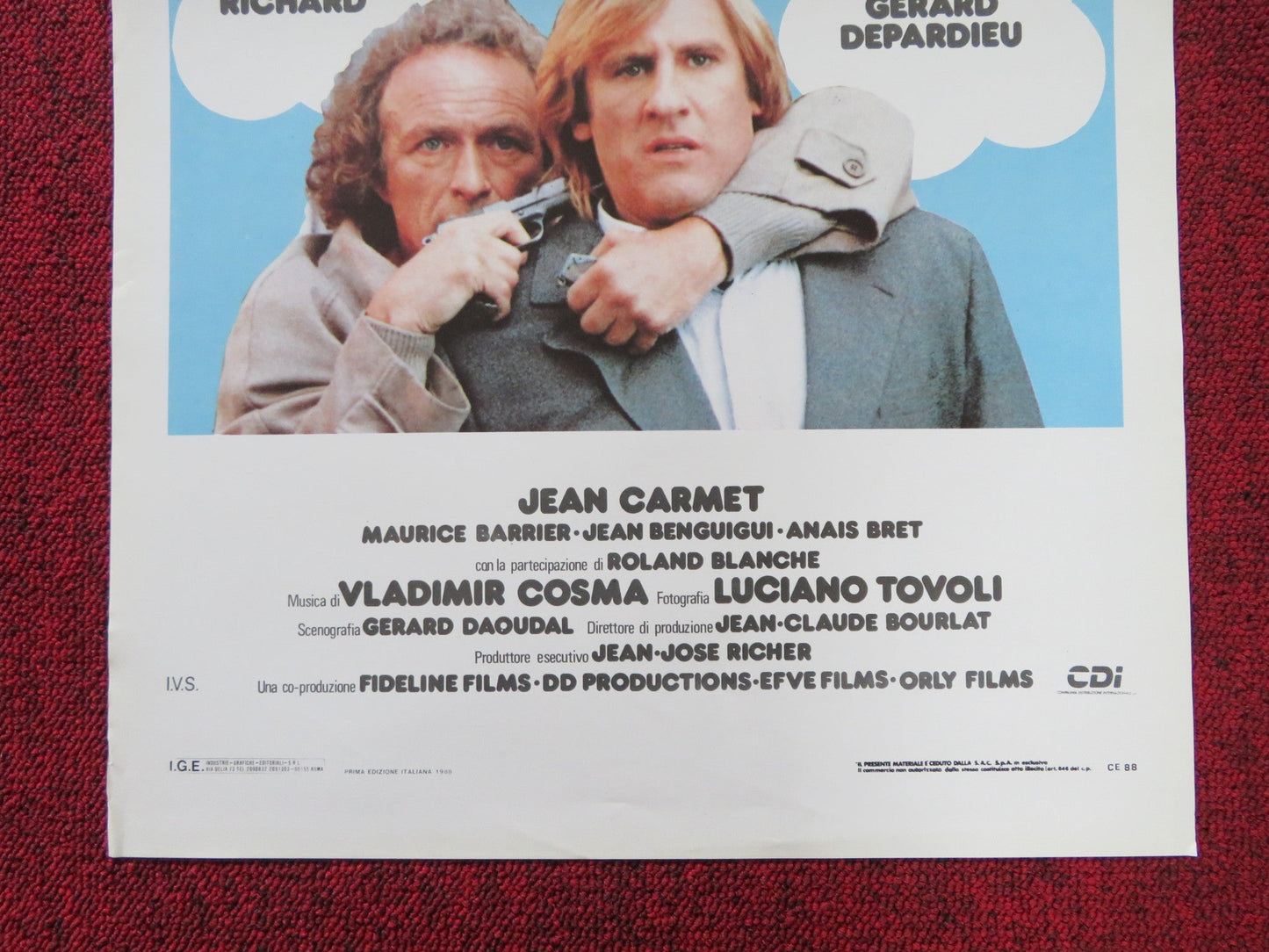 THE FUGITIVES ITALIAN LOCANDINA POSTER PIERRE RICHARD GERARD DEPARDIEU 1986 Rendezvous Cinema Movie posters