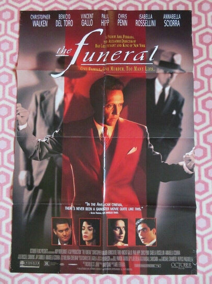 THE FUNERAL FOLDED US ONE SHEET POSTER CHRISTOPHER WALKEN BENICIO DEL TORO 1996 Movie posters