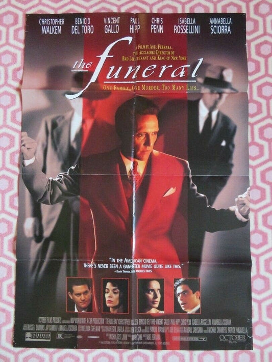THE FUNERAL FOLDED US ONE SHEET POSTER CHRISTOPHER WALKEN BENICIO DEL TORO 1996 Movie posters