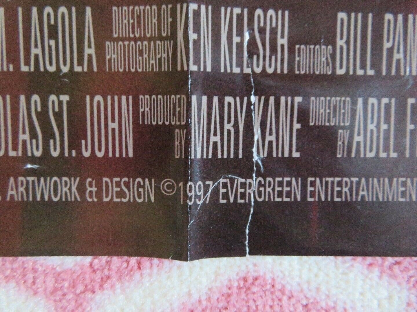 THE FUNERAL FOLDED US ONE SHEET POSTER CHRISTOPHER WALKEN BENICIO DEL TORO 1996 Movie posters