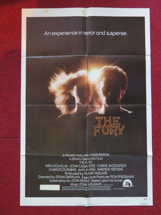 THE FURY FOLDED US ONE SHEET POSTER KIRK DOUGLAS JOHN CASSAVETES 1978 Movie posters