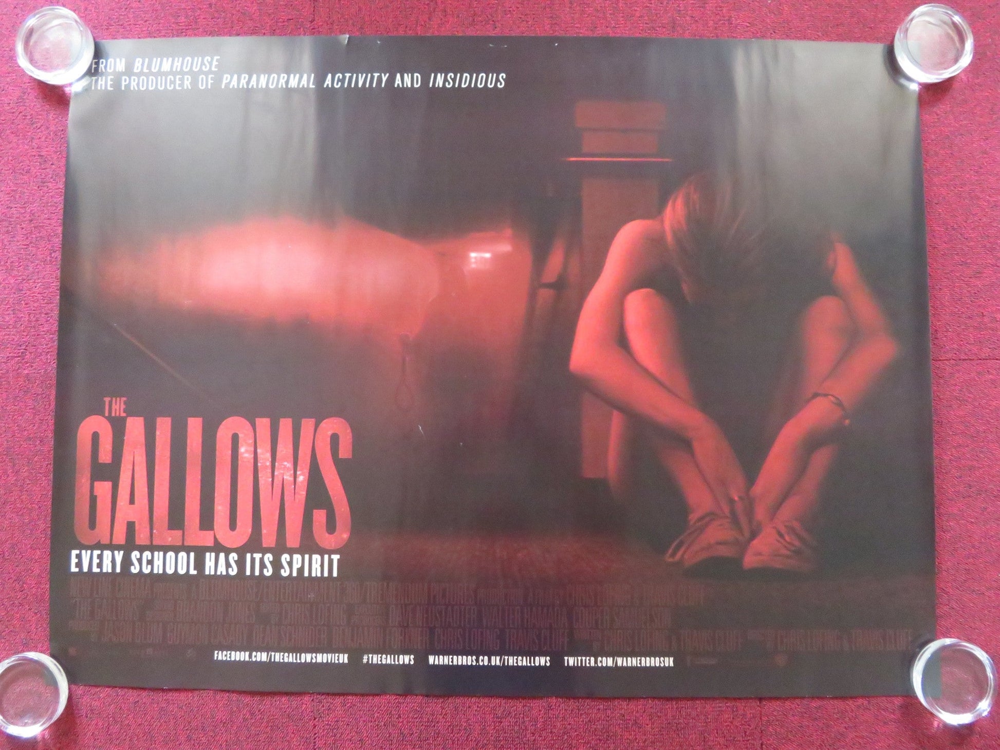 THE GALLOWS UK QUAD (30"x 40") ROLLED POSTER REESE MISHLER PFEIFER BROWN 2015 Rendezvous Cinema Movie posters