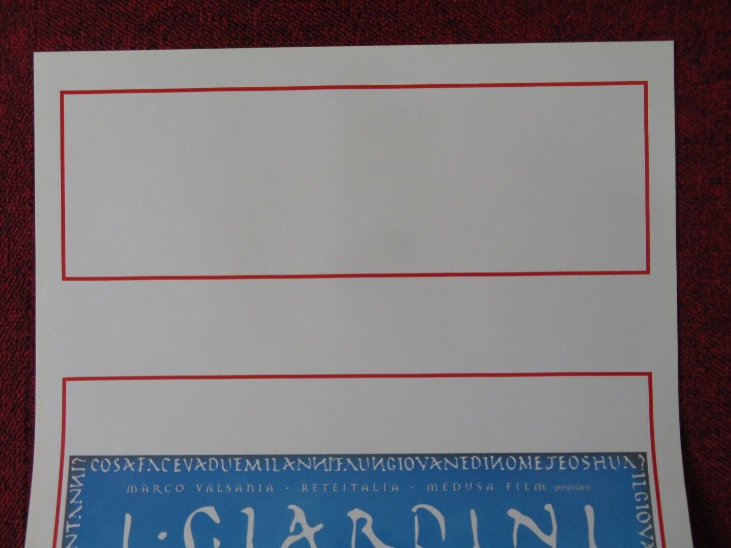 THE GARDEN OF EDEN ITALIAN LOCANDINA (27.5"x13") POSTER ALESSANDRO D'ALATRI '98 Movie posters