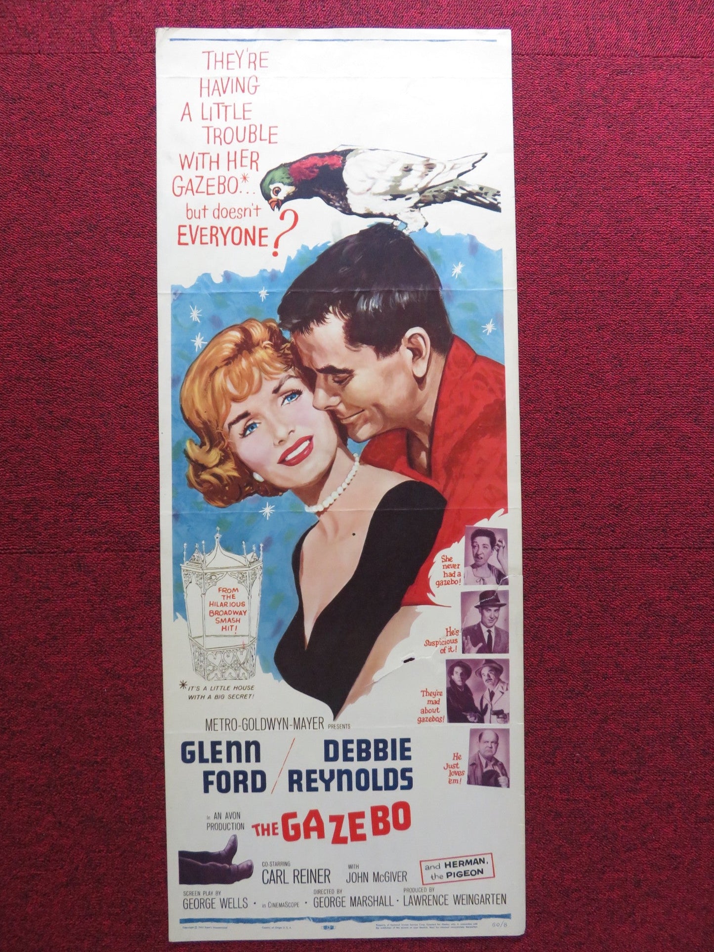 THE GAZEBO US INSERT (14"x 36") POSTER GLENN FORD DEBBIE REYNOLDS 1960 Rendezvous Cinema Movie posters