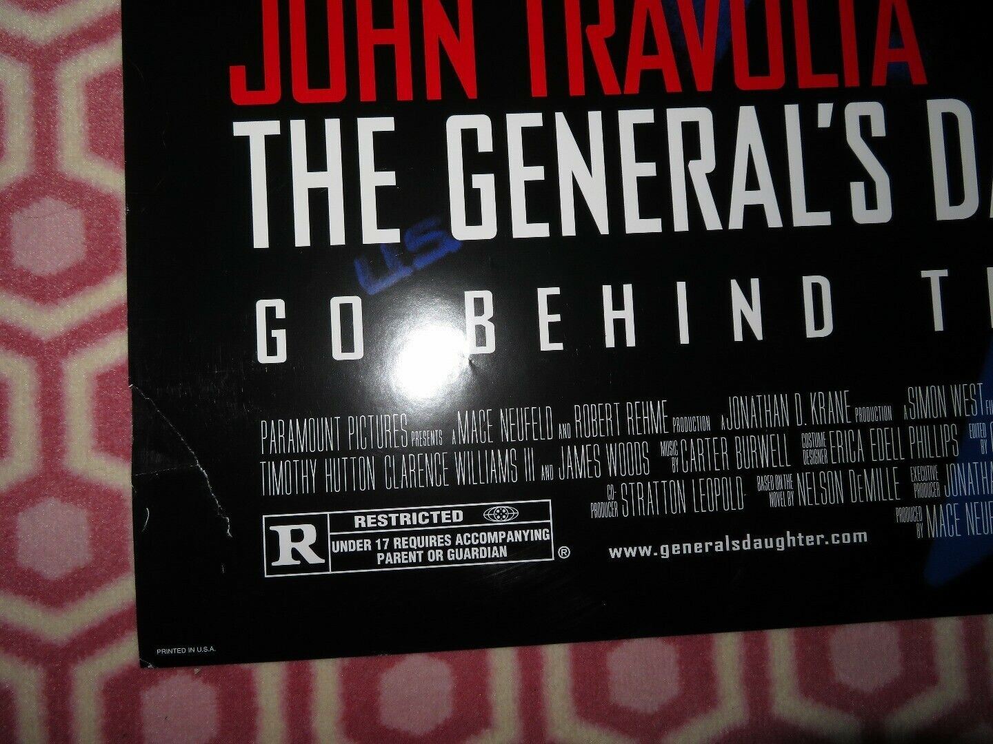 THE GENERAL'S DAUGHTER US ONE SHEET ROLLED POSTER JOHN TRAVOLTA 1999 Movie posters