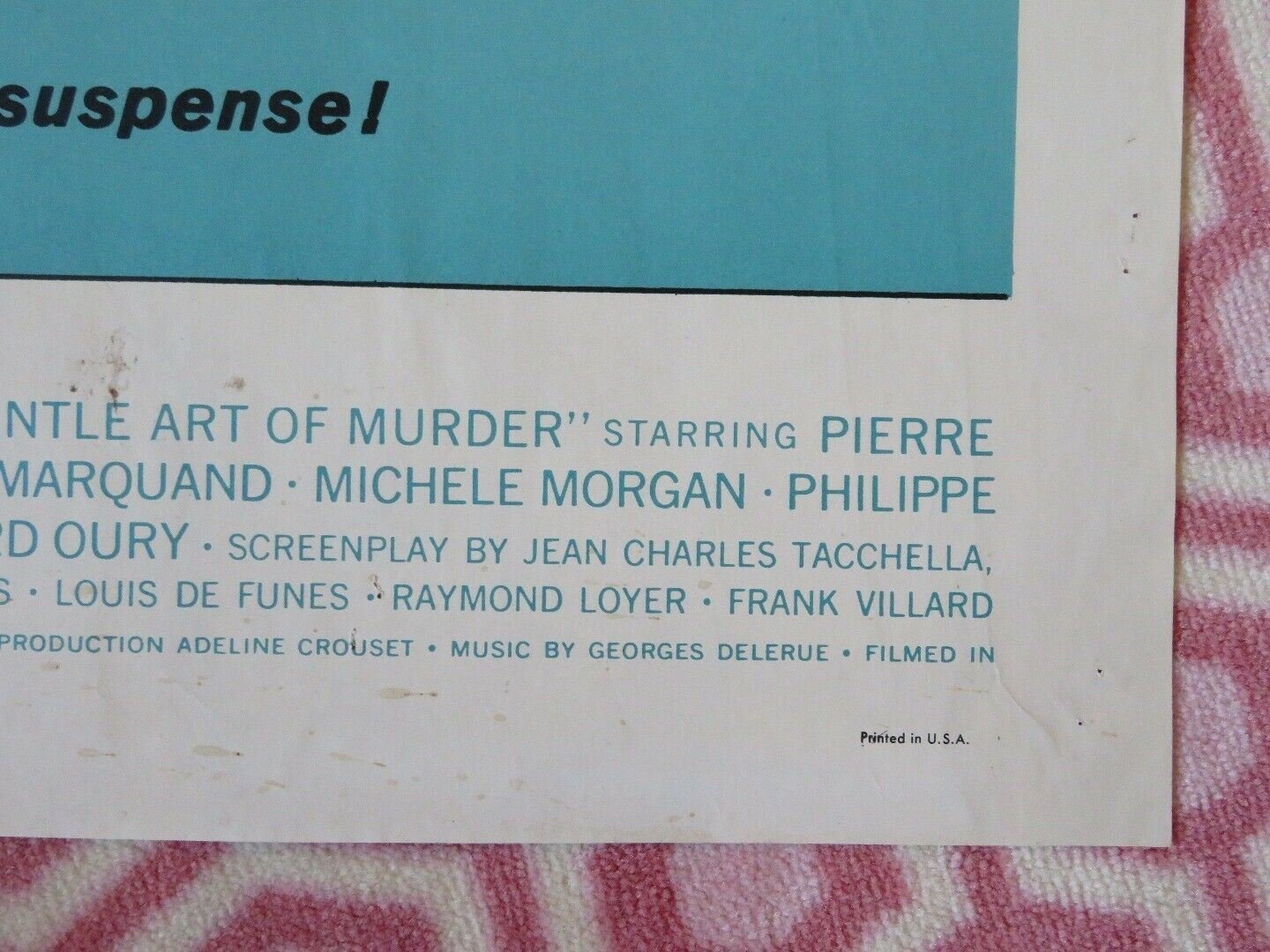 THE GENTLE ART OF MURDER/Crime Does Not Pay FOLDED US ONE SHEET POSTER 1962 Movie posters