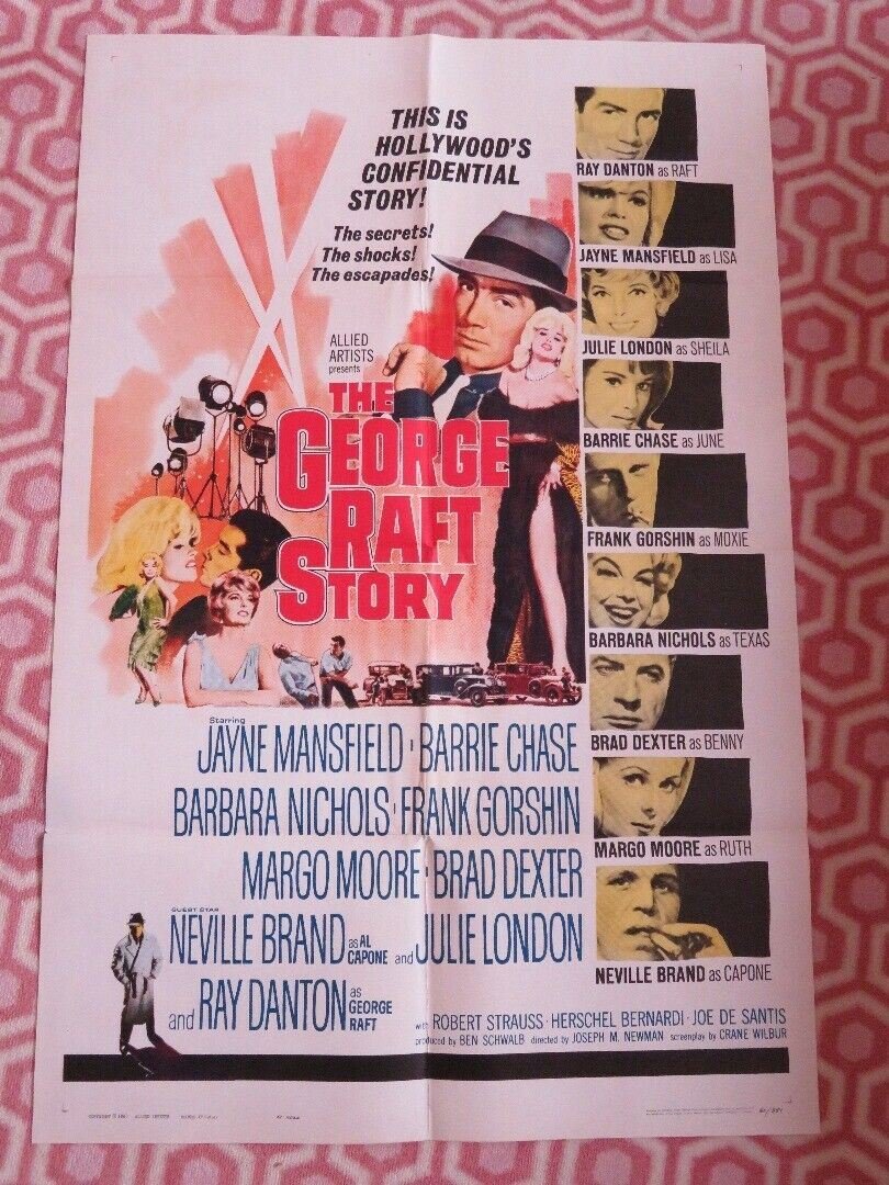 THE GEORGE RAFT STORY FOLDED US ONE SHEET POSTER JAYNE MANSFIELD B CHASE 1961 - Rendezvous Cinema
