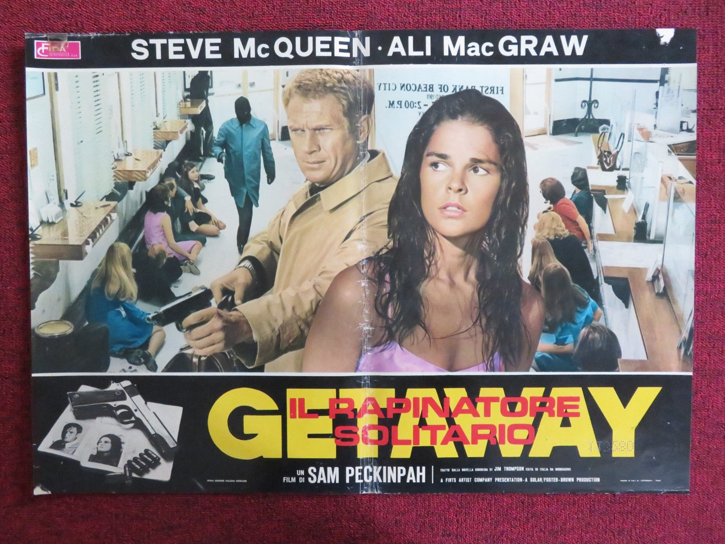 THE GETAWAY - E ITALIAN FOTOBUSTA POSTER STEVE MCQUEEN ALI MACGRAW 1972 Rendezvous Cinema Movie posters