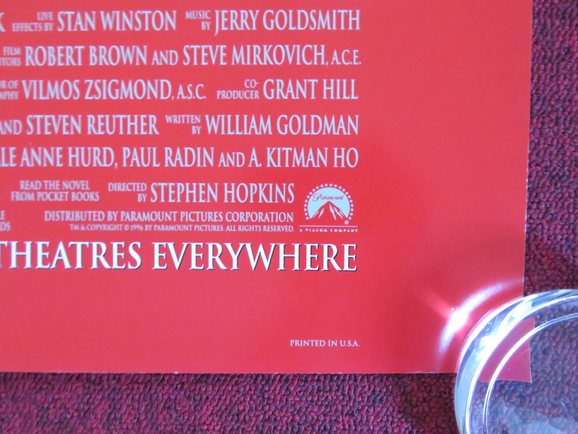 THE GHOST AND THE DARKNESS US ONE SHEET ROLLED POSTER M. DOUGLAS KILMER 1996 Rendezvous Cinema Movie posters