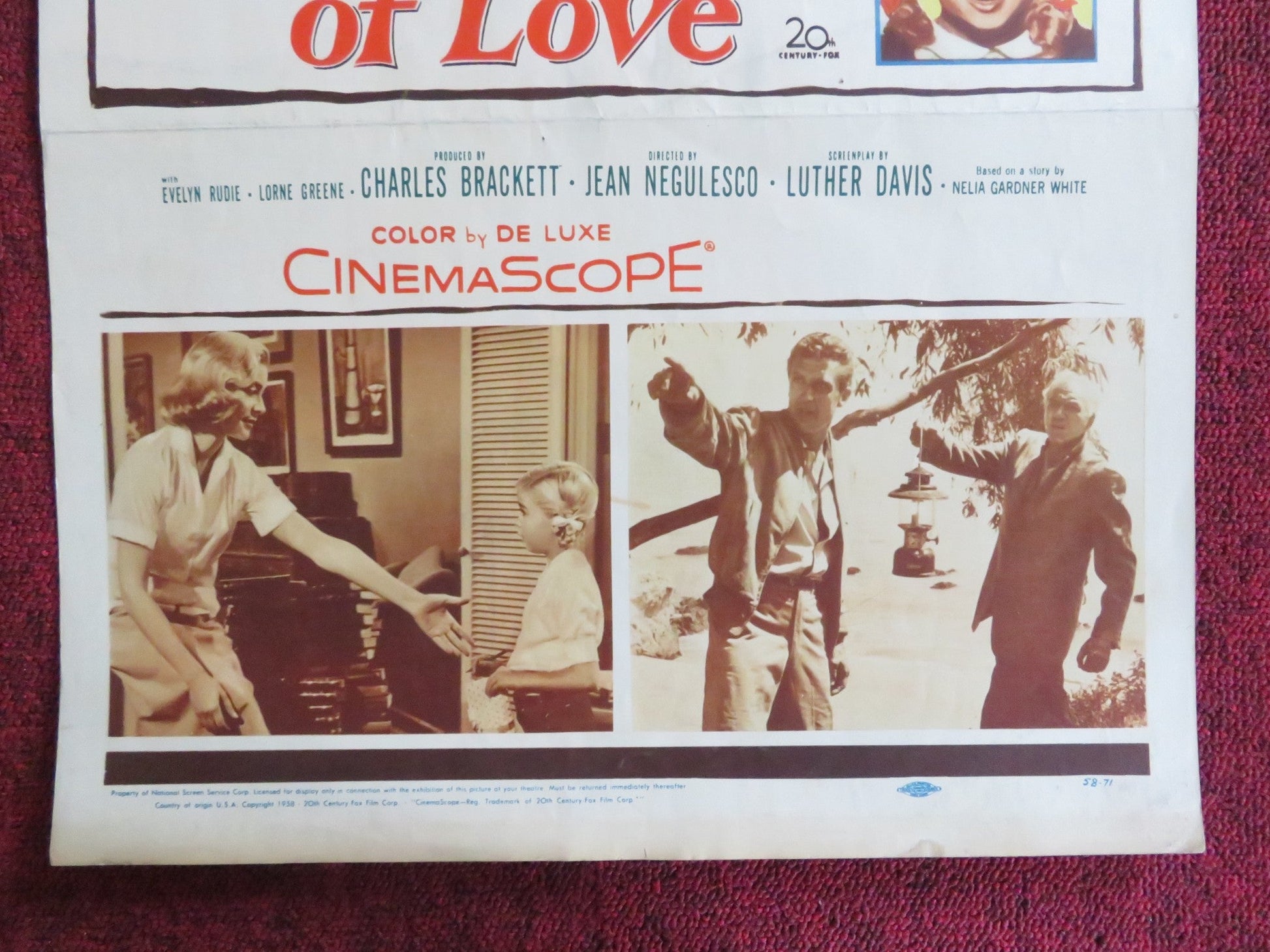 THE GIFT OF LOVE US INSERT (14"x 36") POSTER LAUREN BACALL ROBERT STACK 1958 Rendezvous Cinema Movie posters