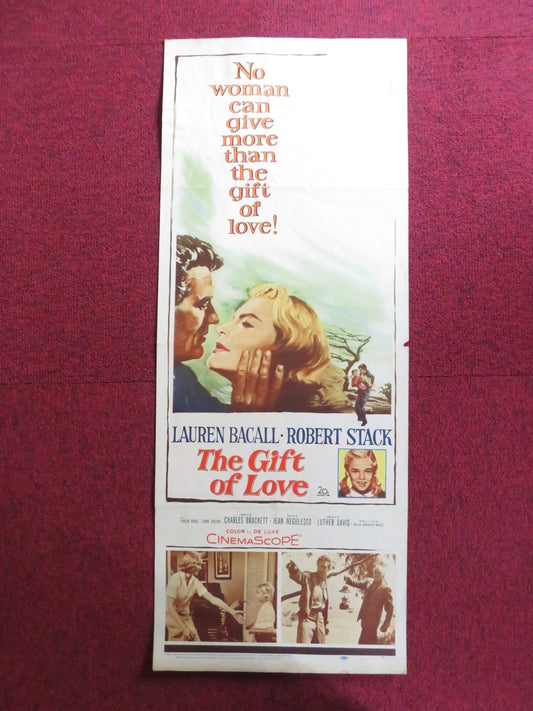THE GIFT OF LOVE US INSERT (14"x 36") POSTER LAUREN BACALL ROBERT STACK 1958 Rendezvous Cinema Movie posters