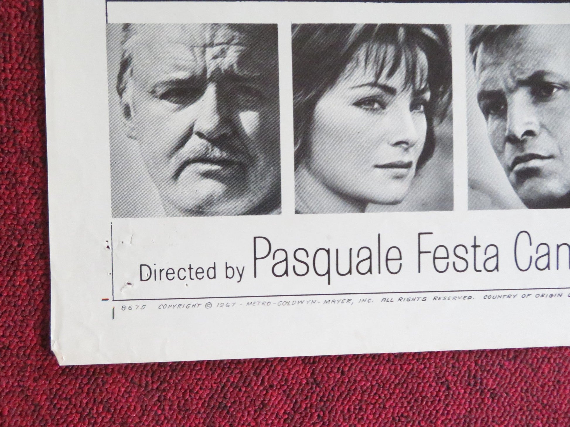 THE GIRL AND THE GENERAL FOLDED US ONE SHEET POSTER ROD STEIGER VIRNA LISI 1967 Rendezvous Cinema Movie posters