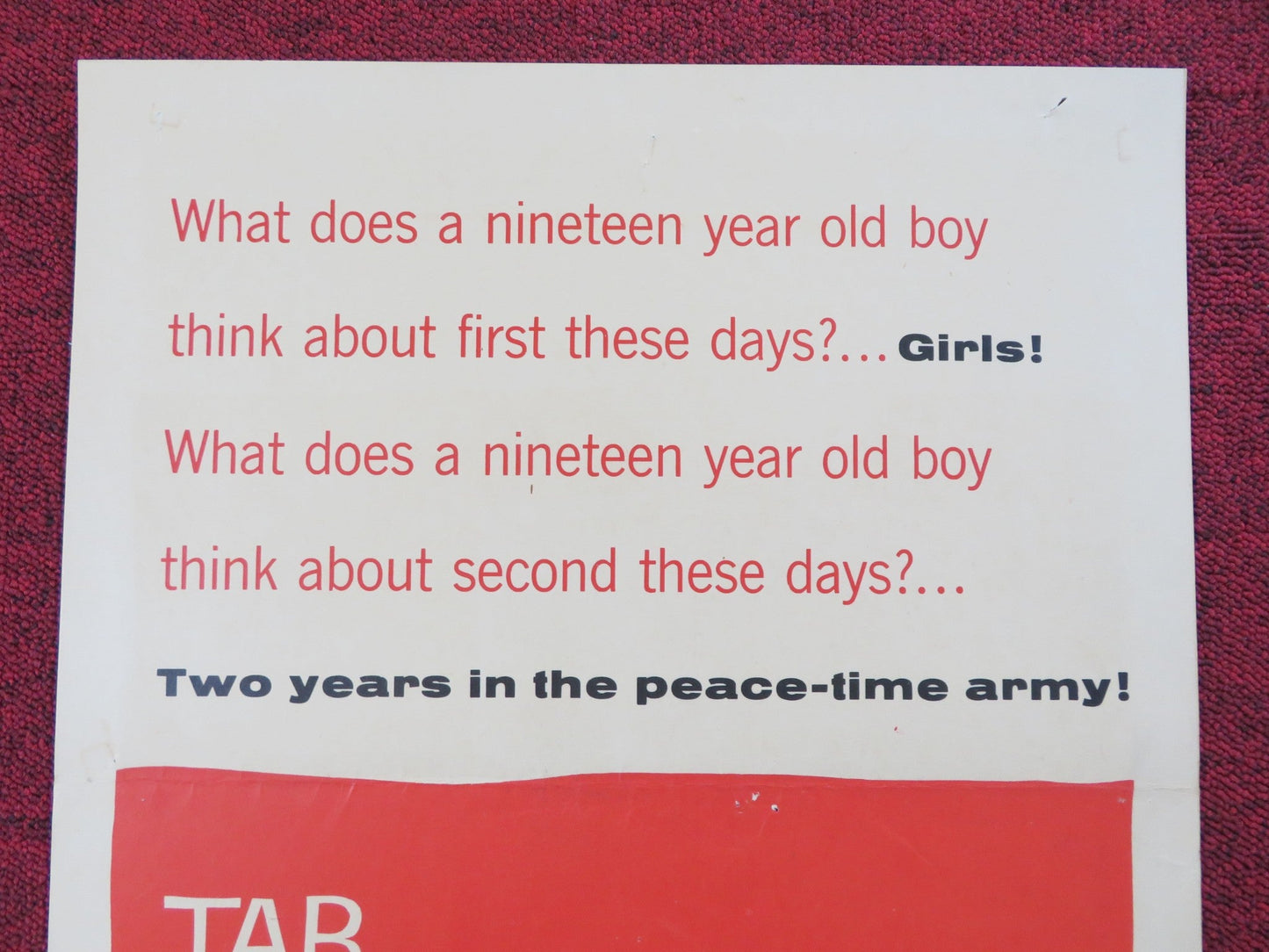 THE GIRL HE LEFT BEHIND US INSERT (14"x 36") POSTER TAB HUNTER NATALIE WOOD 1956 Rendezvous Cinema Movie posters