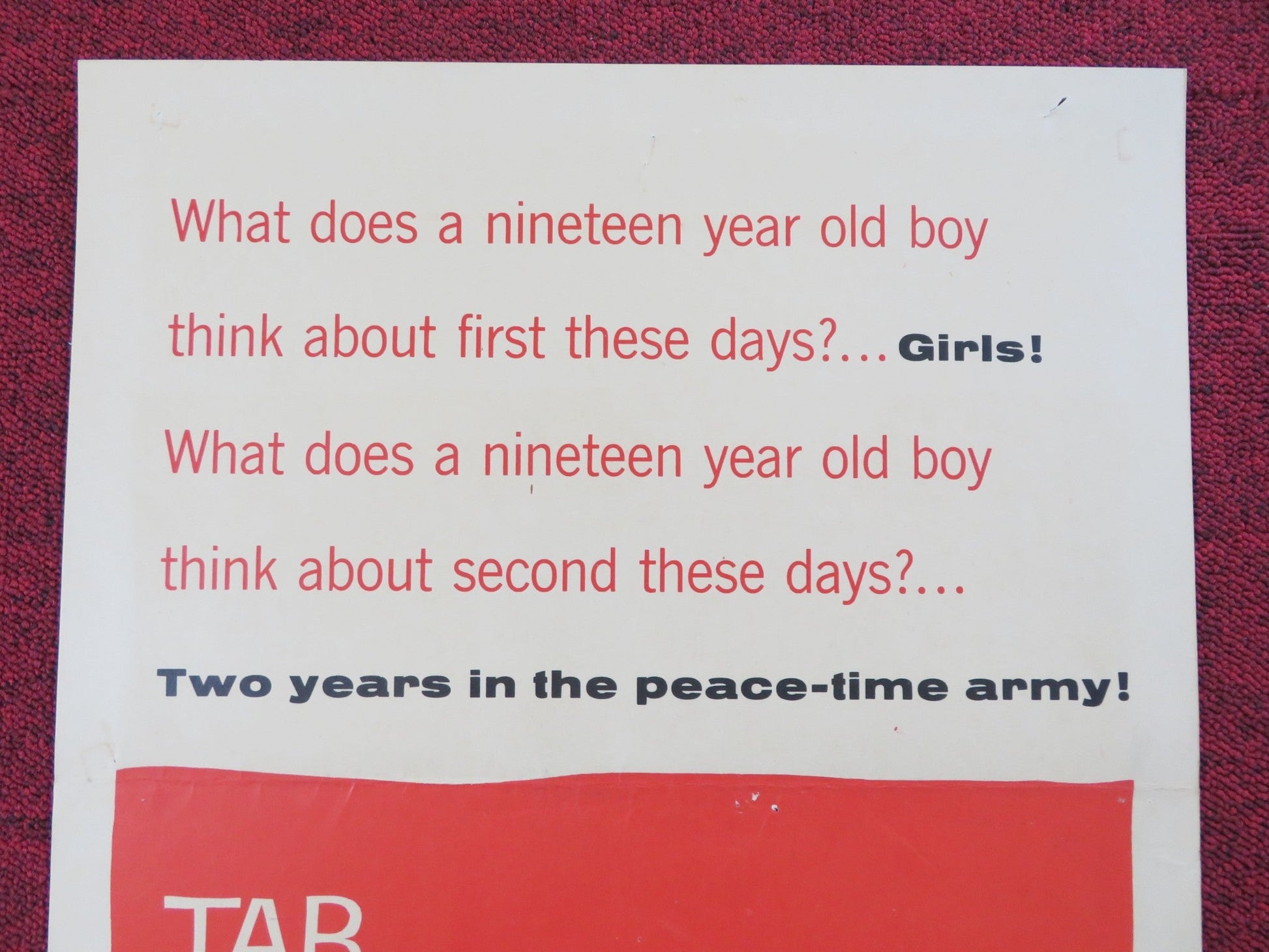 THE GIRL HE LEFT BEHIND US INSERT (14"x 36") POSTER TAB HUNTER NATALIE WOOD 1956 Rendezvous Cinema Movie posters