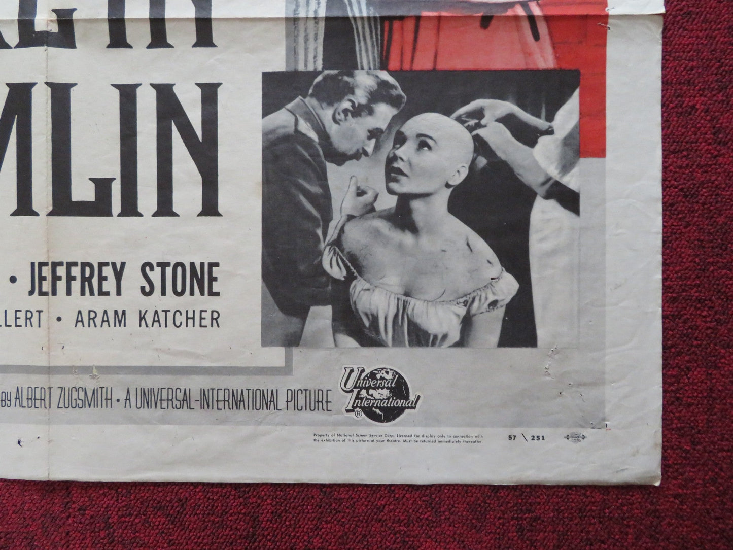 THE GIRL IN THE KREMLIN FOLDED US ONE SHEET POSTER LEX BARKER ZSA ZSA GABOR 1957 Rendezvous Cinema Movie posters