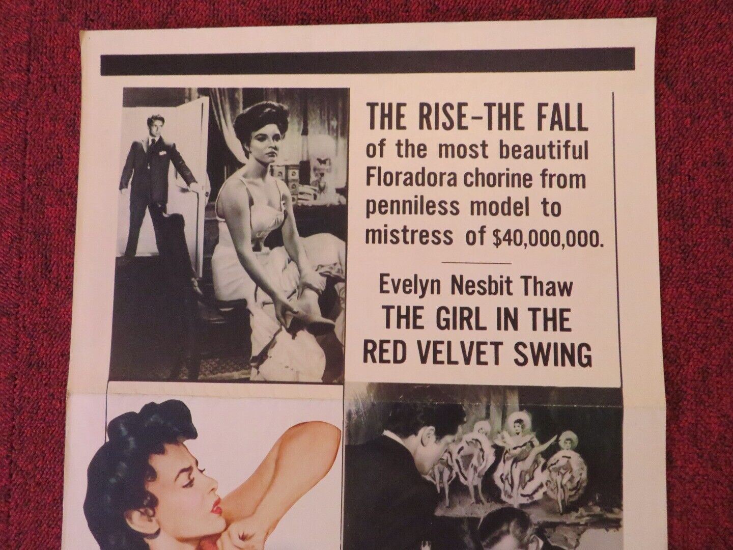 THE GIRL IN THE RED VELVET SWING US INSERT (14"x 36") POSTER JOAN COLLINS 1955 - Rendezvous Cinema