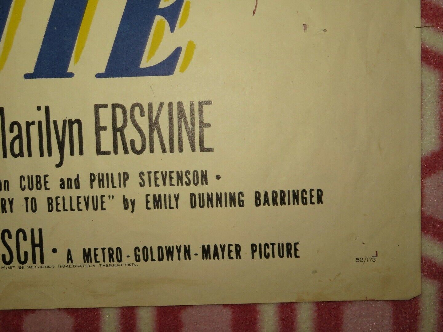 THE GIRL IN WHITE FOLDED US ONE SHEET POSTER JUNE ALLYSON ARTHUR KENNEDY 1952 Movie posters