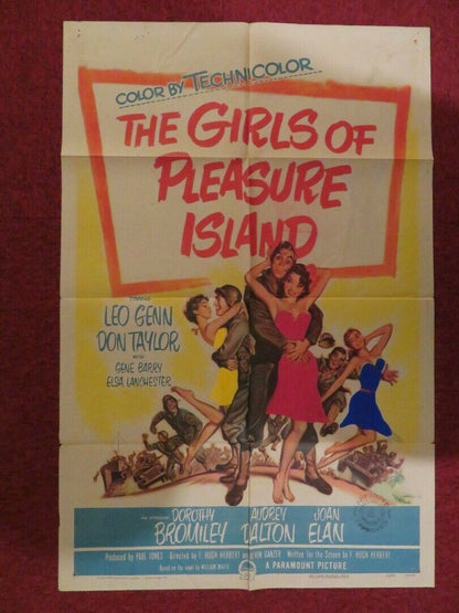 THE GIRLS OF PLEASURE FOLDED US ONE SHEET POSTER LEO GENN DON TAYLOR 1953 Movie posters