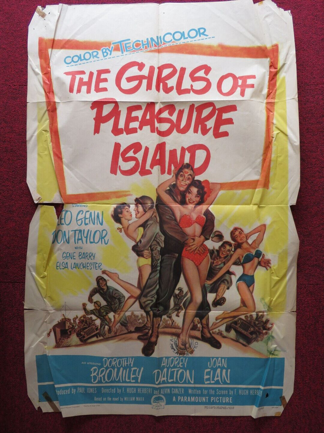 THE GIRLS OF PLEASURE ISLAND USA ONE SHEET FOLDED POSTER DON TAYLOR LEO GENN Movie posters