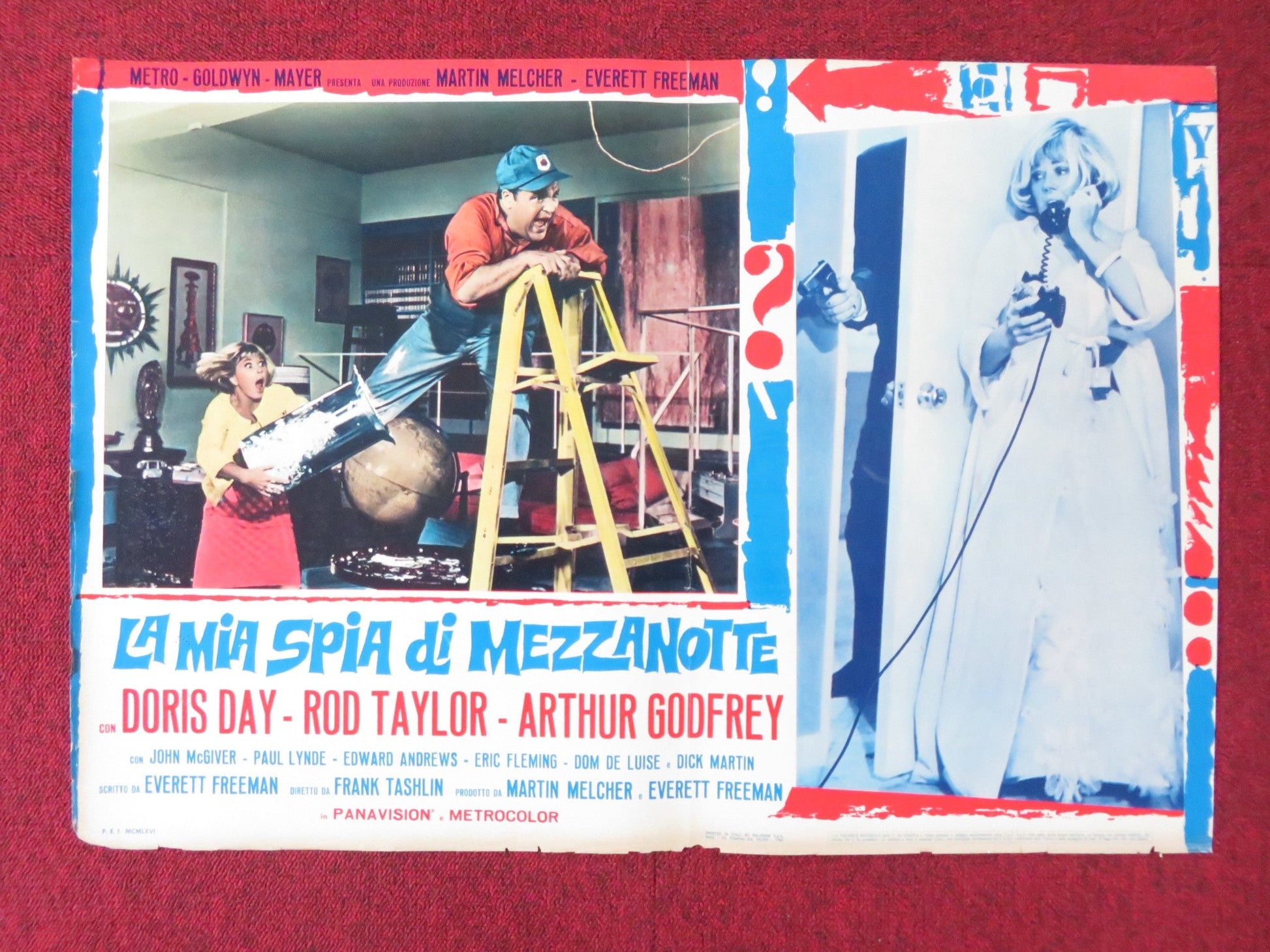 THE GLASS BOTTOM BOAT - A ITALIAN FOTOBUSTA POSTER DORIS DAY ROD TAYLOR 1966 Rendezvous Cinema Movie posters