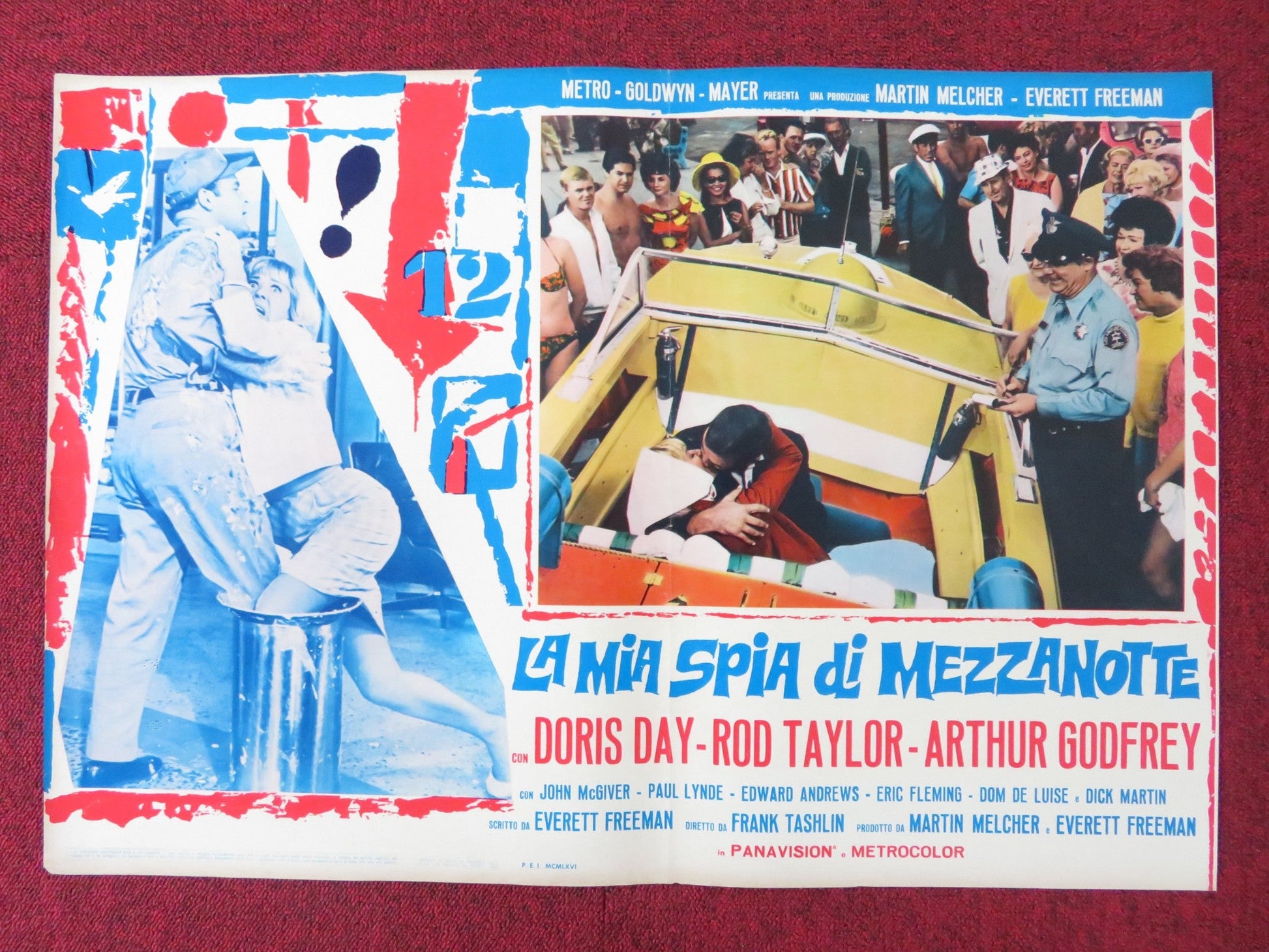 THE GLASS BOTTOM BOAT - E ITALIAN FOTOBUSTA POSTER DORIS DAY ROD TAYLOR 1966 Rendezvous Cinema Movie posters