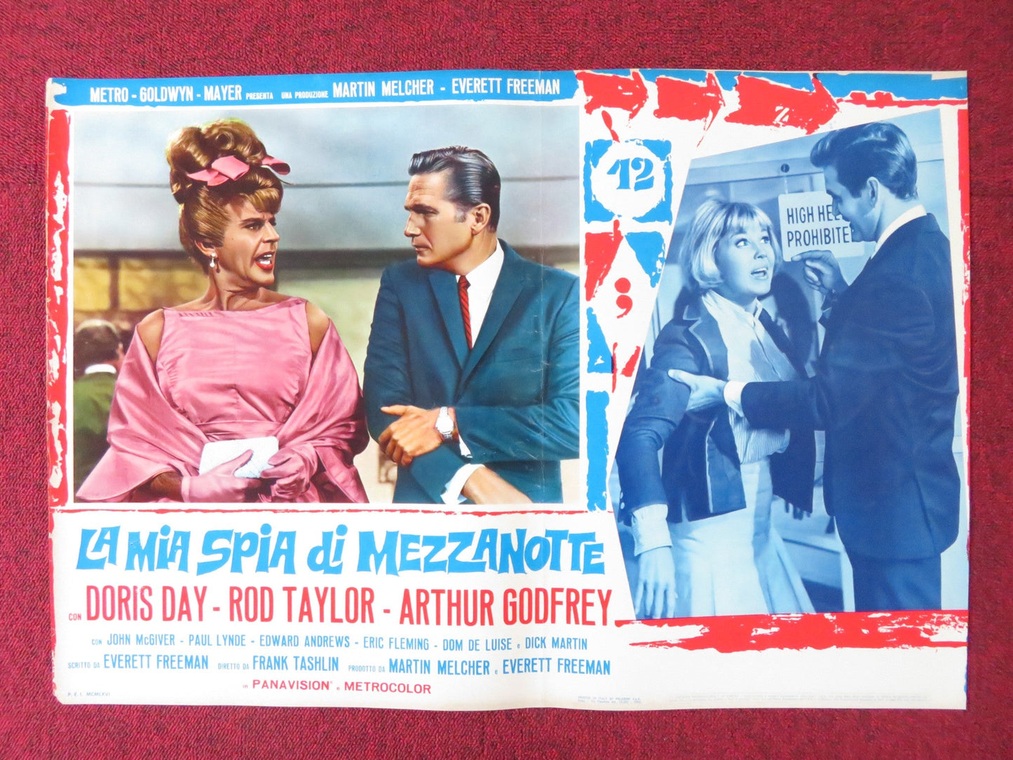 THE GLASS BOTTOM BOAT - G ITALIAN FOTOBUSTA POSTER DORIS DAY ROD TAYLOR 1966 Rendezvous Cinema Movie posters