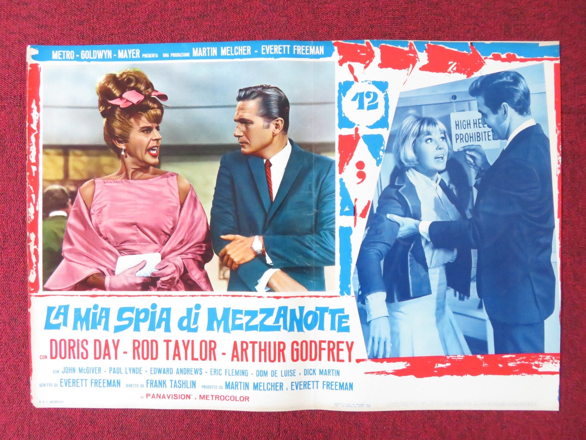 THE GLASS BOTTOM BOAT - G ITALIAN FOTOBUSTA POSTER DORIS DAY ROD TAYLOR 1966 Rendezvous Cinema Movie posters
