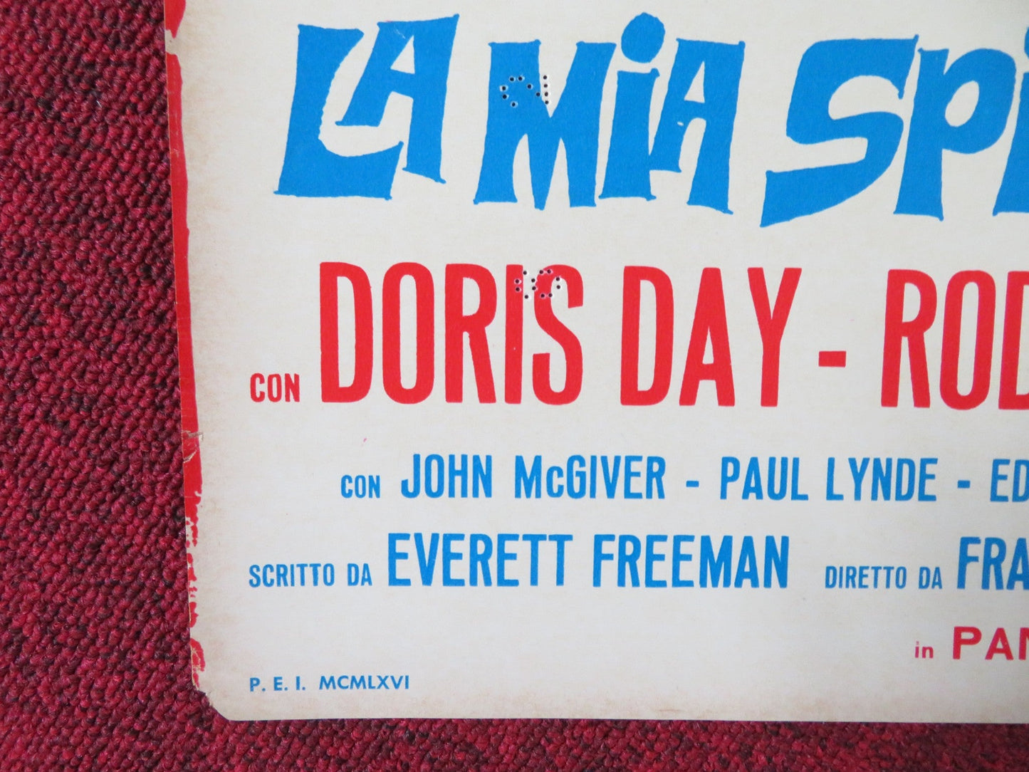 THE GLASS BOTTOM BOAT - G ITALIAN FOTOBUSTA POSTER DORIS DAY ROD TAYLOR 1966 Rendezvous Cinema Movie posters